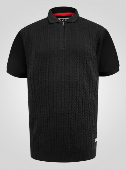 D555 Kennedy Cable Knitted Polo Black - Polo krekli - Polo krekli - 2XL-8XL