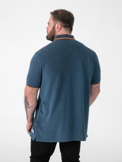 D555 Harvey Pique with Jacquard Collar & Cuffs Polo Teal - Polo krekli - Polo krekli - 2XL-8XL