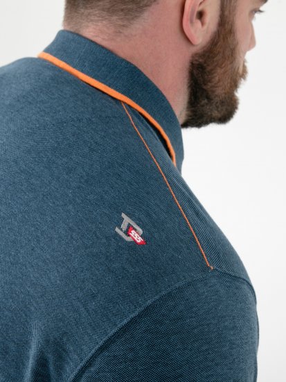 D555 Harvey Pique with Jacquard Collar & Cuffs Polo Teal - Polo krekli - Polo krekli - 2XL-8XL