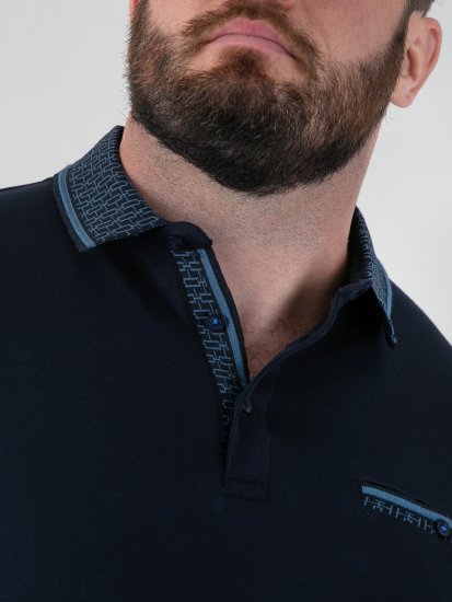D555 Barret Interlock Jacquard Collar & Cuffs Polo Navy - Polo krekli - Polo krekli - 2XL-8XL