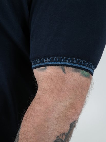 D555 Barret Interlock Jacquard Collar & Cuffs Polo Navy - Polo krekli - Polo krekli - 2XL-8XL