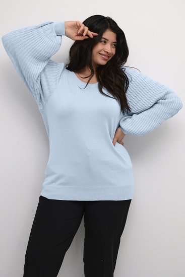Kaffe Curve Lini Knit Džemperis Celestial Blue - Džemperi un džemperi ar kapuci - 