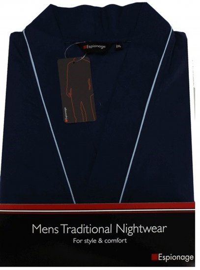 Espionage PJ091 Lightweight Bathrobe Navy - Peldmētelis/dvieļi - Vīriešu peldmēteļi lieli izmēri