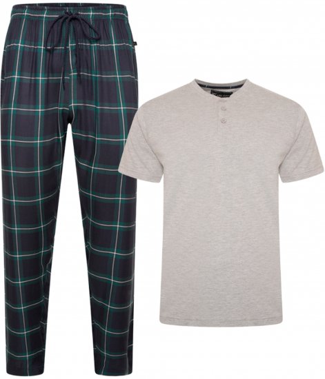 Kam Jeans 896 Lounge Pants and T-Shirt Set Navy/Grey - Pidžamas/Loungewear - Vīriešu pidžamas lieli izmēri