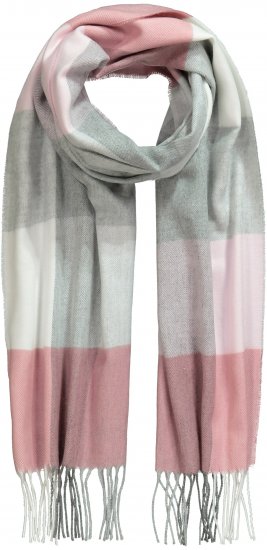Ulla Popken Woven Check Print Scarf Dark Pink - Aksesuāri - 