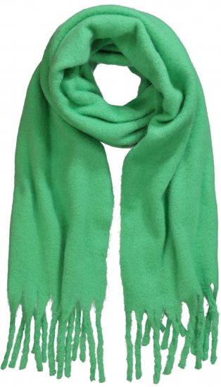 Ulla Popken Trendy Boucle Yarn Fringe Knit Scarf Green - Aksesuāri - 