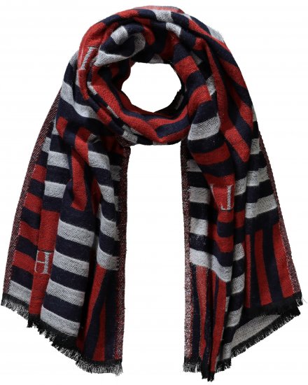 Ulla Popken Be Happy Statement Print Scarf Navy - Aksesuāri - 