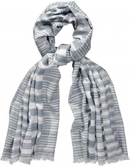 Ulla Popken Striped Statement Scarf Grey - Aksesuāri - 