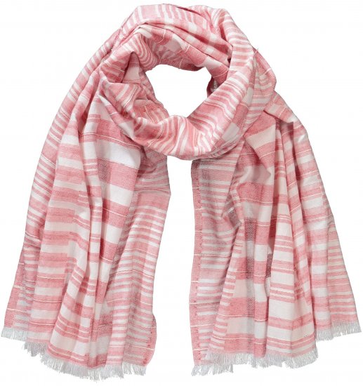 Ulla Popken Striped Statement Scarf Neon Red - Aksesuāri - 