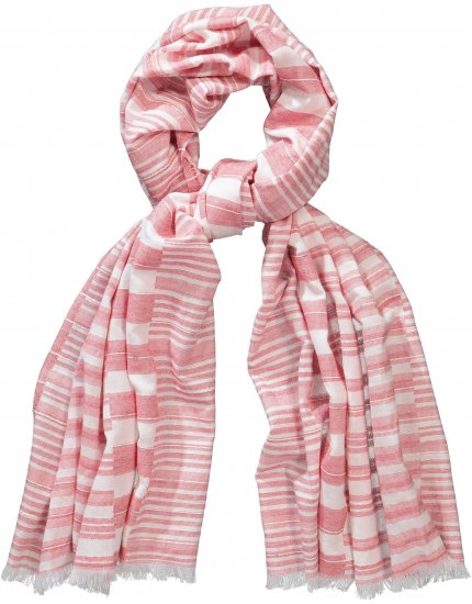 Ulla Popken Striped Statement Scarf Neon Red - Aksesuāri - 