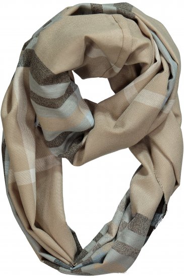 Ulla Popken Plaid Infinity Scarf Brown - Aksesuāri - 