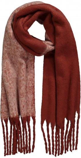 Ulla Popken Fringed Edge Boucle Scarf Orange - Aksesuāri - 