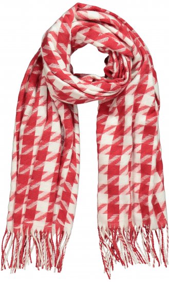Ulla Popken Houndstooth Fringed Hem Scarf Salsa - Aksesuāri - 