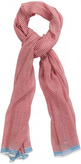 Ulla Popken Thin Stripe Color Contrast Scarf Salsa - Aksesuāri - 