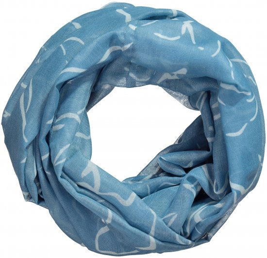 Ulla Popken Patterned Infinity Scarf Blue - Aksesuāri - 
