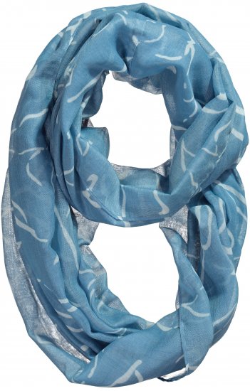 Ulla Popken Patterned Infinity Scarf Blue - Aksesuāri - 