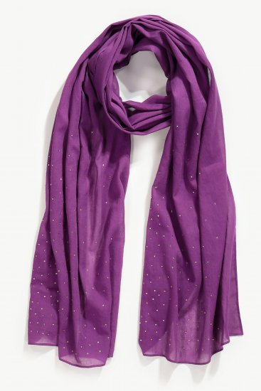 Ulla Popken Rhinestone Scarf Purple - Aksesuāri - 