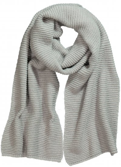 Ulla Popken Garter Stitch Knit Scarf Light Grey Melange - Aksesuāri - 