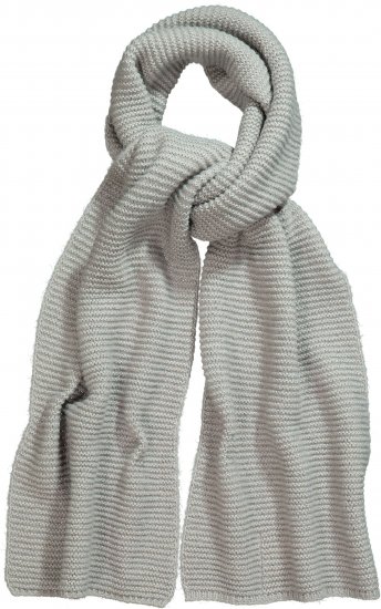 Ulla Popken Garter Stitch Knit Scarf Light Grey Melange - Aksesuāri - 