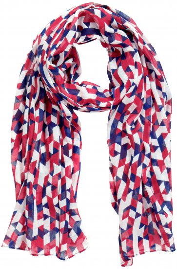 Ulla Popken Geometric Print Scarf Dark Red - Aksesuāri - 