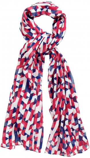 Ulla Popken Geometric Print Scarf Dark Red - Aksesuāri - 