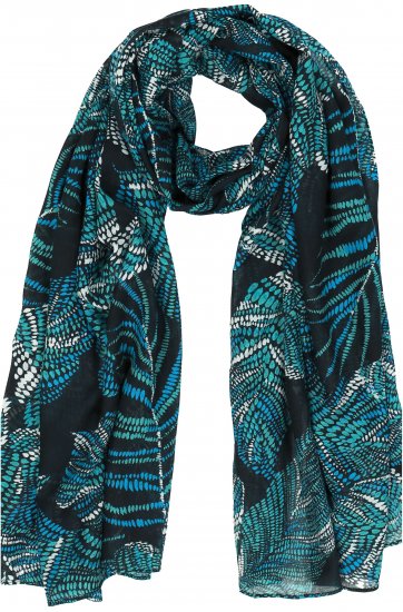 Ulla Popken Leaf Dot Scarf Navy - Aksesuāri - 