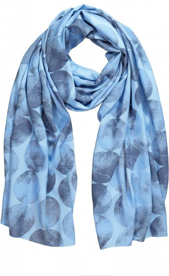 Ulla Popken Circle Print Scarf Blue - Aksesuāri - 