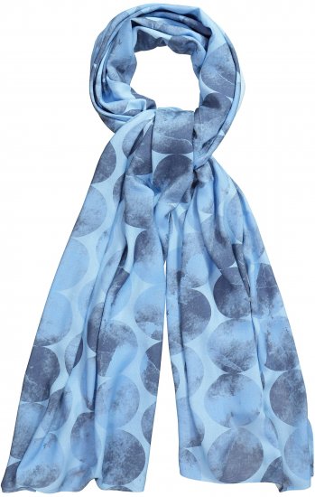 Ulla Popken Circle Print Scarf Blue - Aksesuāri - 