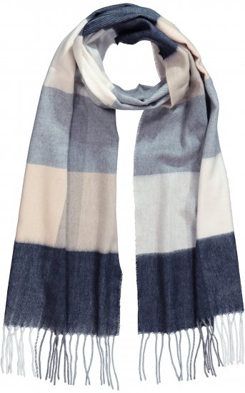 Ulla Popken Checked Fringed Hem Scarf Dark Putty - Aksesuāri - 
