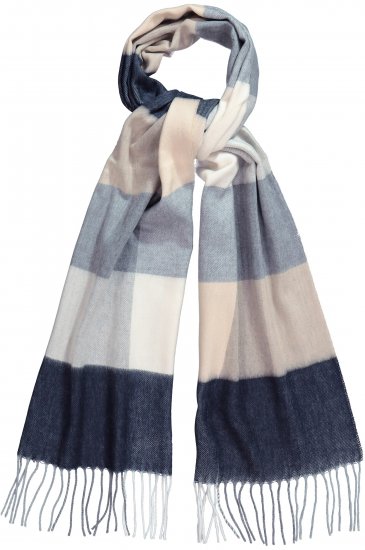 Ulla Popken Checked Fringed Hem Scarf Dark Putty - Aksesuāri - 