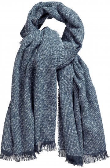 Ulla Popken Fringed Hem Knit Scarf Deep Aqua - Aksesuāri - 