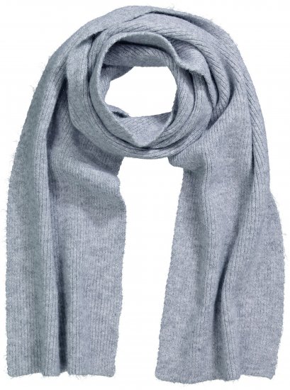 Ulla Popken Ribbed Knit Scarf Light Grey Melange - Aksesuāri - 