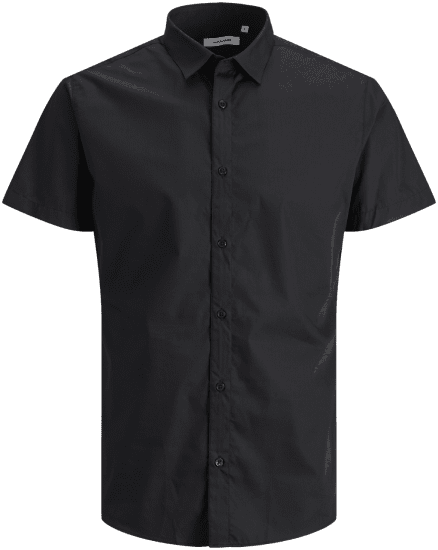 Jack & Jones JOE Shirt Short Sleeve Plain Casual Black - Krekli - Krekli - 2XL-8XL