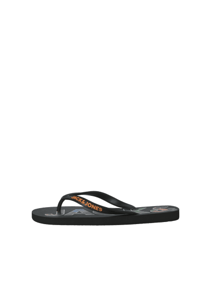 Jack & Jones Logo Palm Print Flip Flop Slippers Anthracite - Vīriešu apavi 40-52 - 