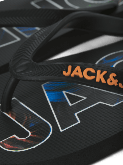 Jack & Jones Logo Palm Print Flip Flop Slippers Anthracite - Vīriešu apavi 40-52 - 