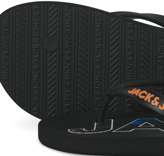 Jack & Jones Logo Palm Print Flip Flop Slippers Anthracite - Vīriešu apavi 40-52 - 