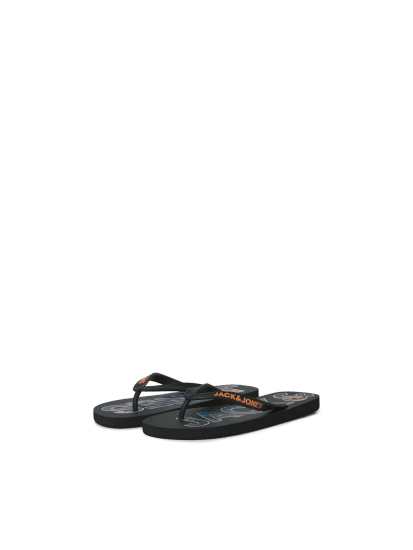 Jack & Jones Logo Palm Print Flip Flop Slippers Anthracite - Vīriešu apavi 40-52 - 