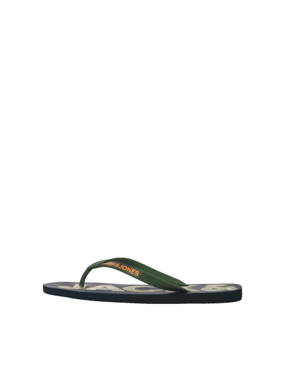 Jack & Jones Logo Palm Print Flip Flop Slippers Navy Blazer/Verdant Green - Vīriešu apavi 40-52 - 