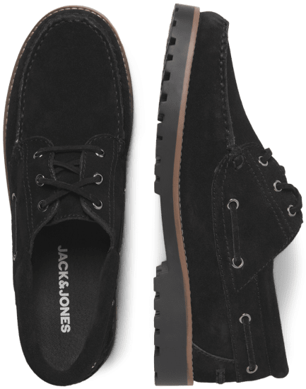 Jack & Jones Brooklyn Suede Boat Shoes Black - Vīriešu apavi 40-52 - 