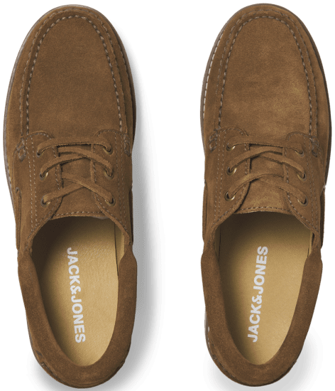 Jack & Jones Brooklyn Suede Boat Loafers Cognac - Vīriešu apavi 40-52 - 