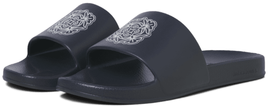 Jack & Jones Flower Sliders Black - Vīriešu apavi 40-52 - 