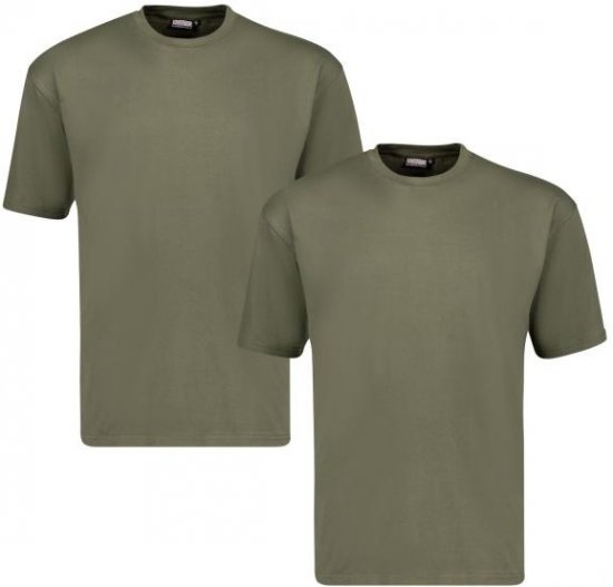 Adamo 129420 Marlon Comfort fit 2-pack T-shirt Olive Green - T-krekli - T-krekli - 2XL-14XL