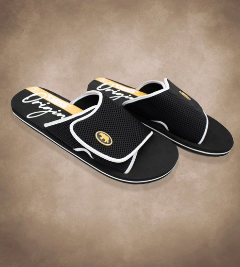 D555 DRAKE Slippers With Velcro Fastening Black - Vīriešu apavi 40-52 - 