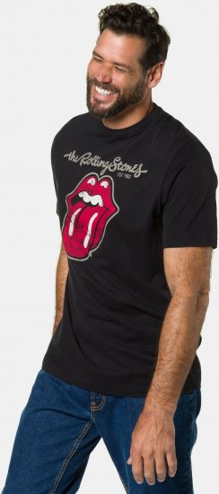 JP1880 Rolling Stones Graphic Band Comfort Fit T-Shirt Black - T-krekli - T-krekli - 2XL-14XL