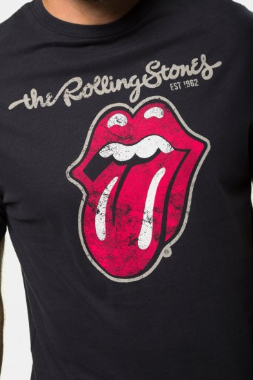JP1880 Rolling Stones Graphic Band Comfort Fit T-Shirt Black - T-krekli - T-krekli - 2XL-14XL