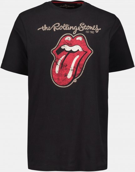 JP1880 Rolling Stones Graphic Band Comfort Fit T-Shirt Black - T-krekli - T-krekli - 2XL-14XL