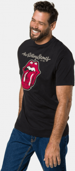 JP1880 Rolling Stones Graphic Band Comfort Fit T-Shirt Black - T-krekli - T-krekli - 2XL-14XL