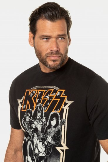 JP1880 KISS Retro Graphic Comfort Fit Band T-Shirt Black - T-krekli - T-krekli - 2XL-14XL