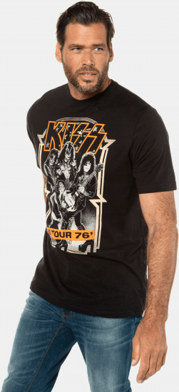 JP1880 KISS Retro Graphic Comfort Fit Band T-Shirt Black - T-krekli - T-krekli - 2XL-14XL