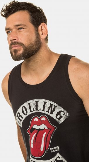 JP1880 Rolling Stones Graphic Band Tank Top Black - T-krekli - T-krekli - 2XL-14XL